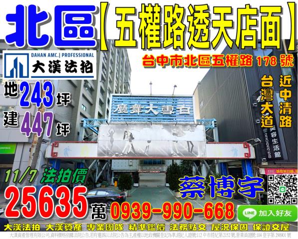 北區五權路法拍屋店面