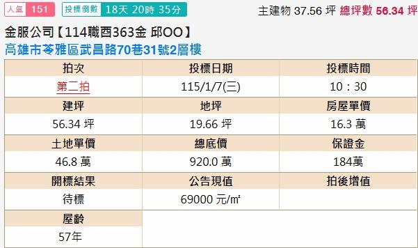 苓雅透天拍賣-2