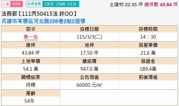 高雄苓雅透天法拍-2