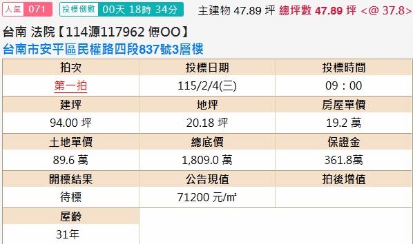 台南安平法拍透天-2