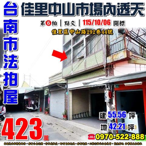 佳里區中山市場內透天