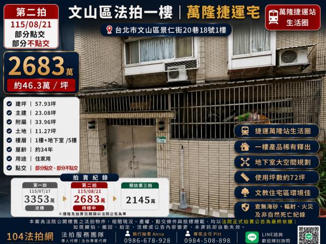 台北文山區一樓法拍-1
