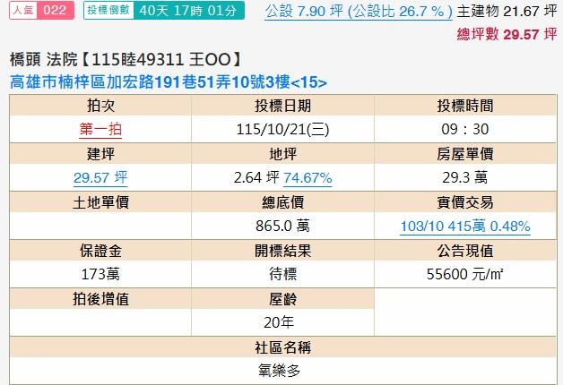 高雄楠梓大樓法拍-2