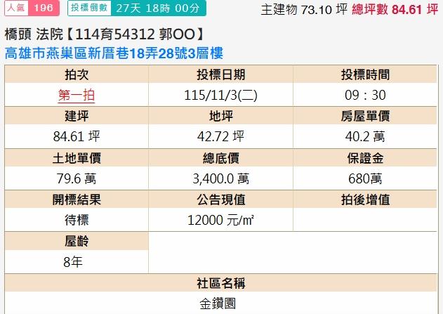 高雄燕巢法拍透天-2